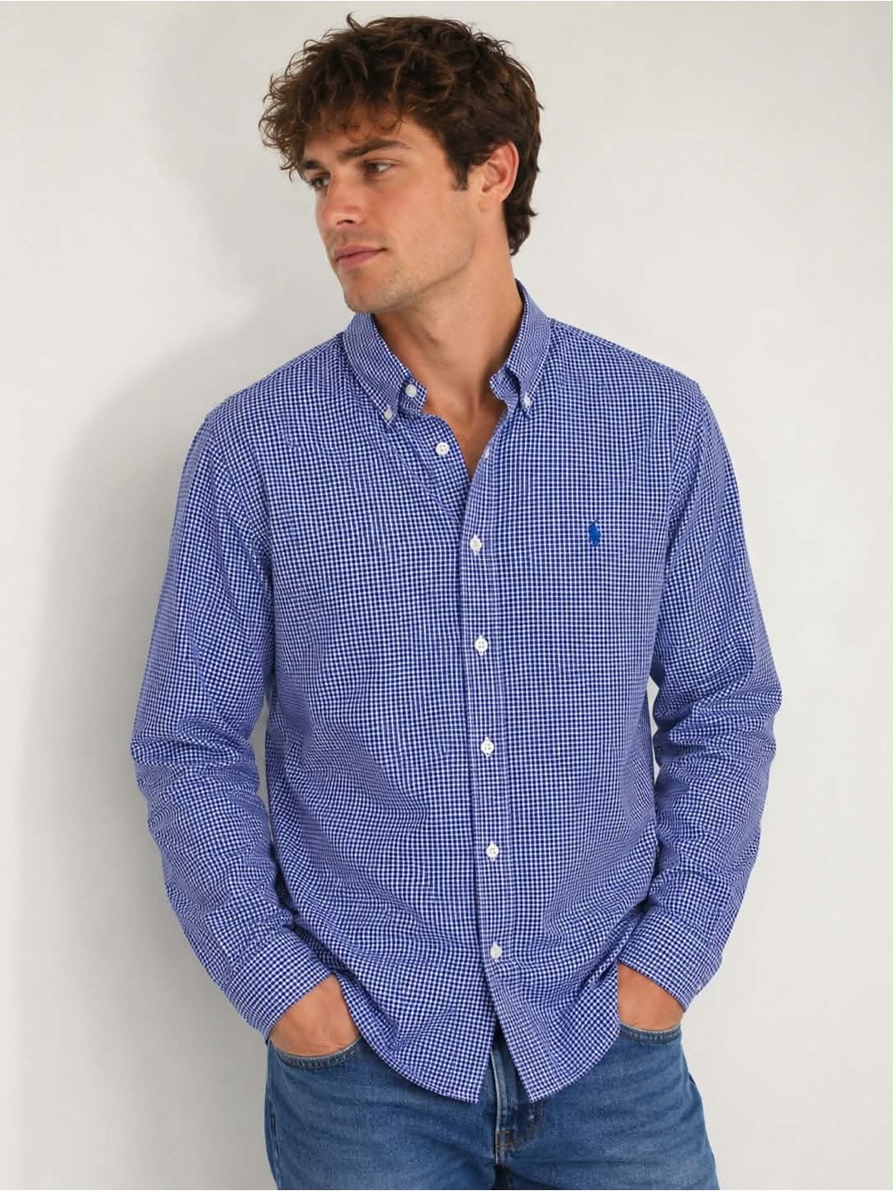 Ralph Lauren Men’s Royal Blue Gingham Button-Down Shirt
